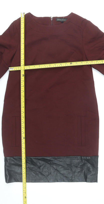 Banana Republic Women’s Red Shift Dress Size 6 Half Sleeve Knee Length