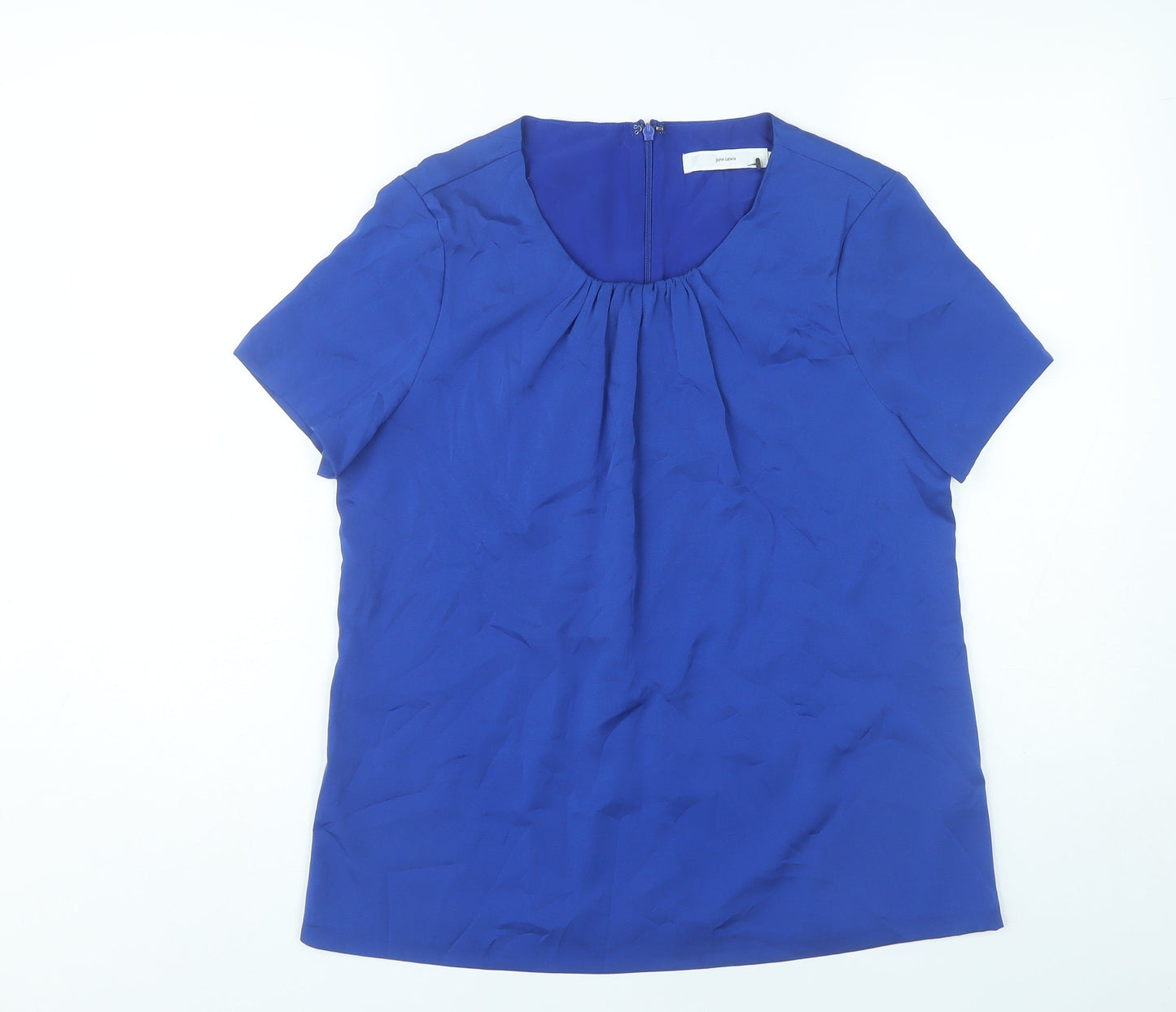 John Lewis Women’s Blue Short Sleeve Scoop Neck Blouse Size 12
