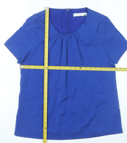 John Lewis Women’s Blue Short Sleeve Scoop Neck Blouse Size 12