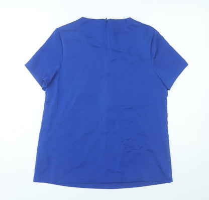 John Lewis Women’s Blue Short Sleeve Scoop Neck Blouse Size 12