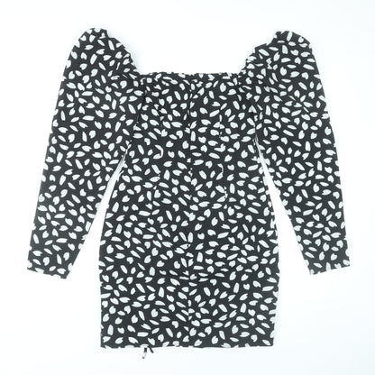 PrettyLittleThing Women’s Black White Bodycon Mini Dress Size 8