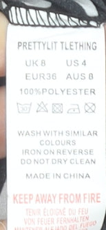 PrettyLittleThing Women’s Black White Bodycon Mini Dress Size 8