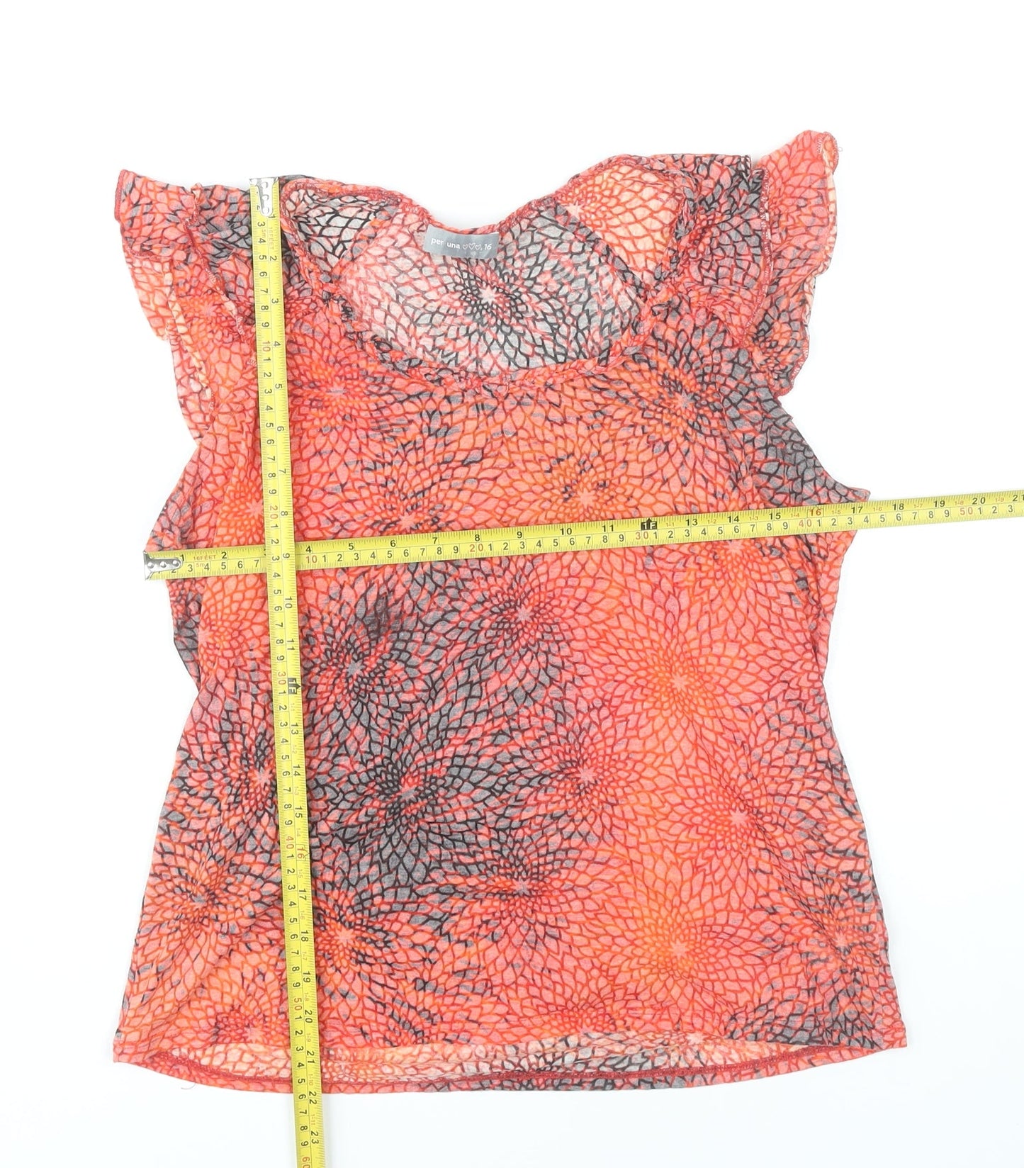 Womens UK Size 16 Marks and Spencer Orange Tunic Blouse