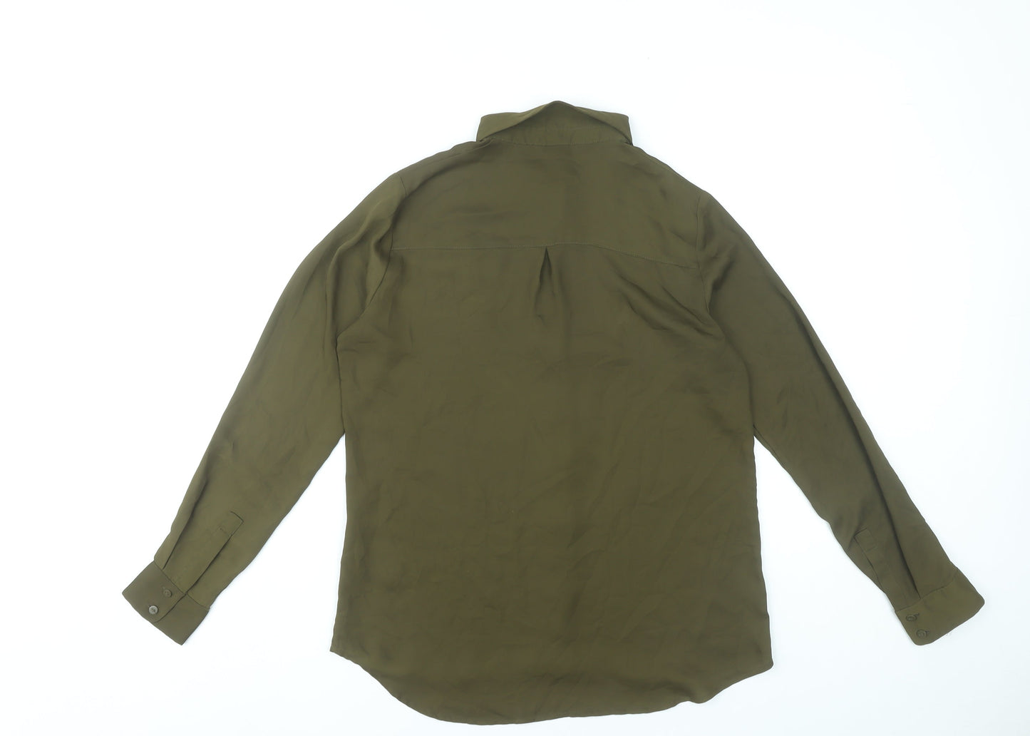 Womens UK Size 8 H&M Green Basic Button-Up