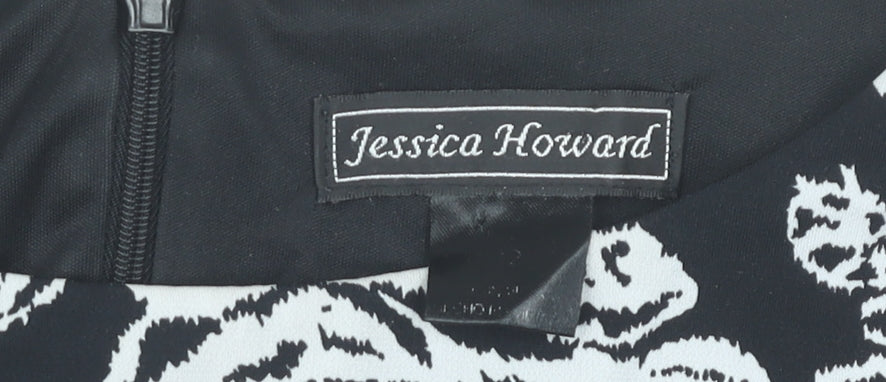 Jessica Howard Women’s Black Floral Fit & Flare Dress Size 12
