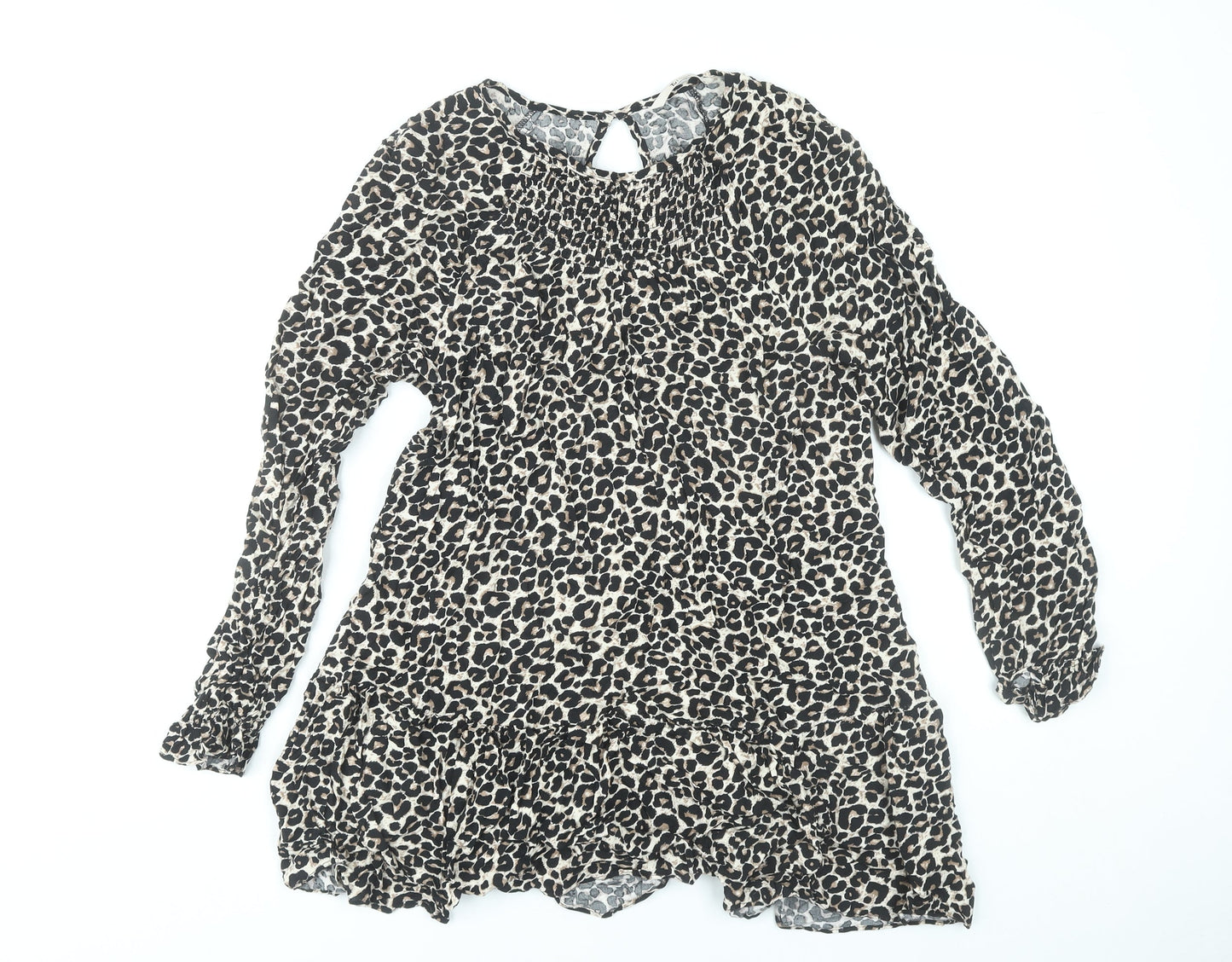 Tu Women’s Multicoloured Leopard Print Shift Dress Size 14