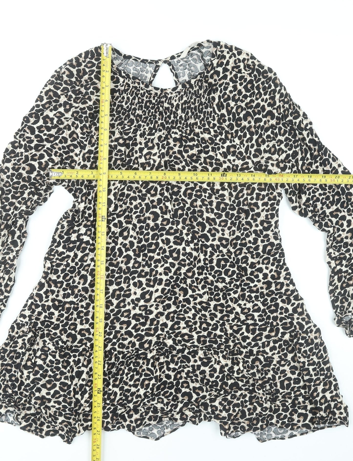 Tu Women’s Multicoloured Leopard Print Shift Dress Size 14