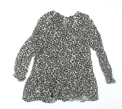 Tu Women’s Multicoloured Leopard Print Shift Dress Size 14