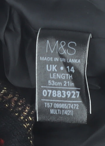 Marks and Spencer Women’s Multicoloured Striped Pencil Skirt Size 14