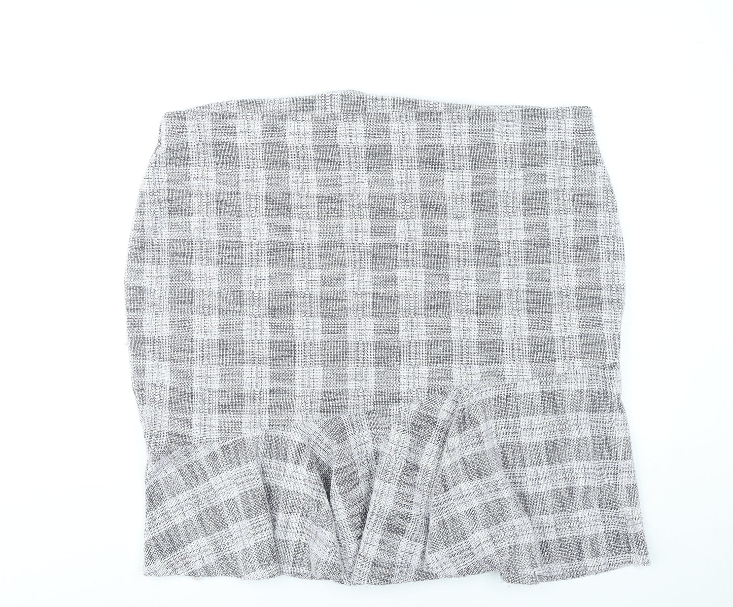Next Women Grey Check Pencil Skirt Size 22 Knee Length Workwear
