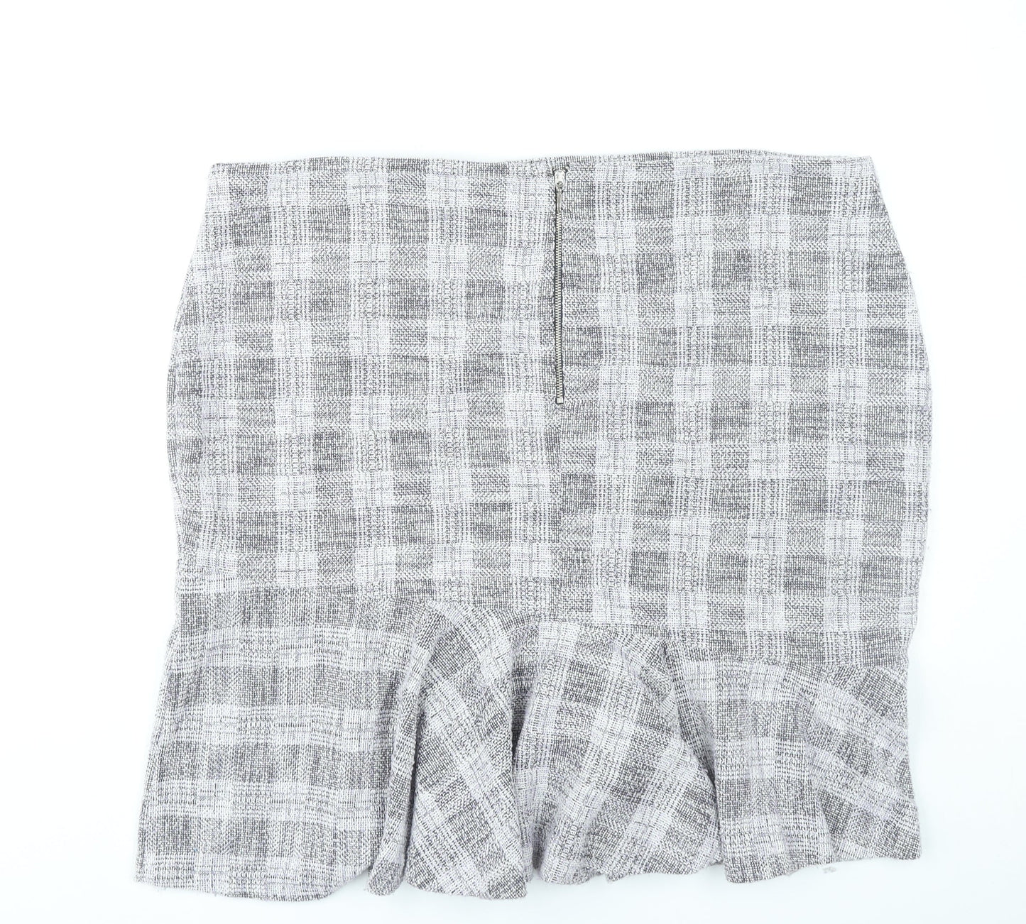 Next Women Grey Check Pencil Skirt Size 22 Knee Length Workwear