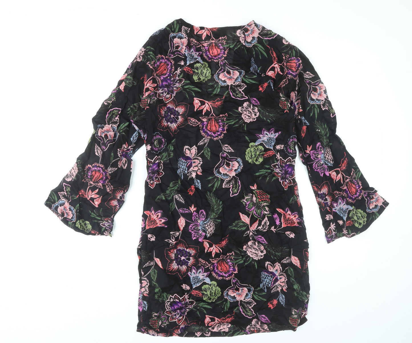 Next Womens Multicoloured Floral Cotton Shift Dress Size 8