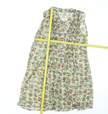 Little Mistress Womens Multicoloured Floral Shift Dress M Sleeveless