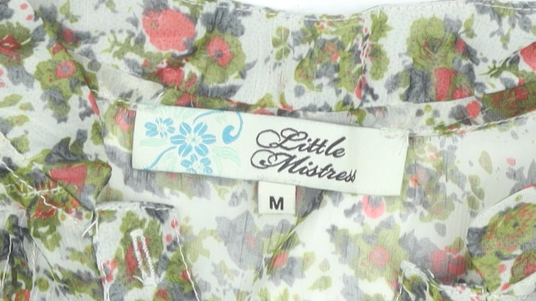 Little Mistress Womens Multicoloured Floral Shift Dress M Sleeveless