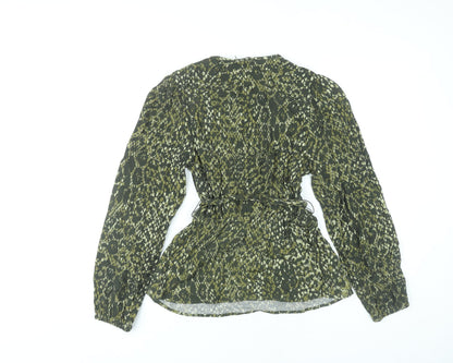 Womens UK Size 6 Marks and Spencer Green Wrap Blouse