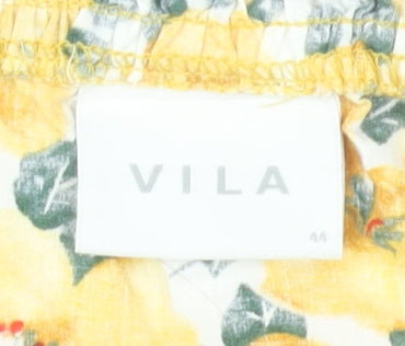 Womens UK Size 16 VILA Yellow Cropped Blouse