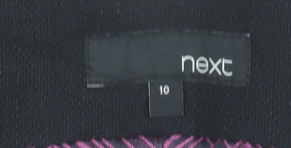 Next Womens Black Sheath Dress Size 10 V-Neck Sleeveless Workwear