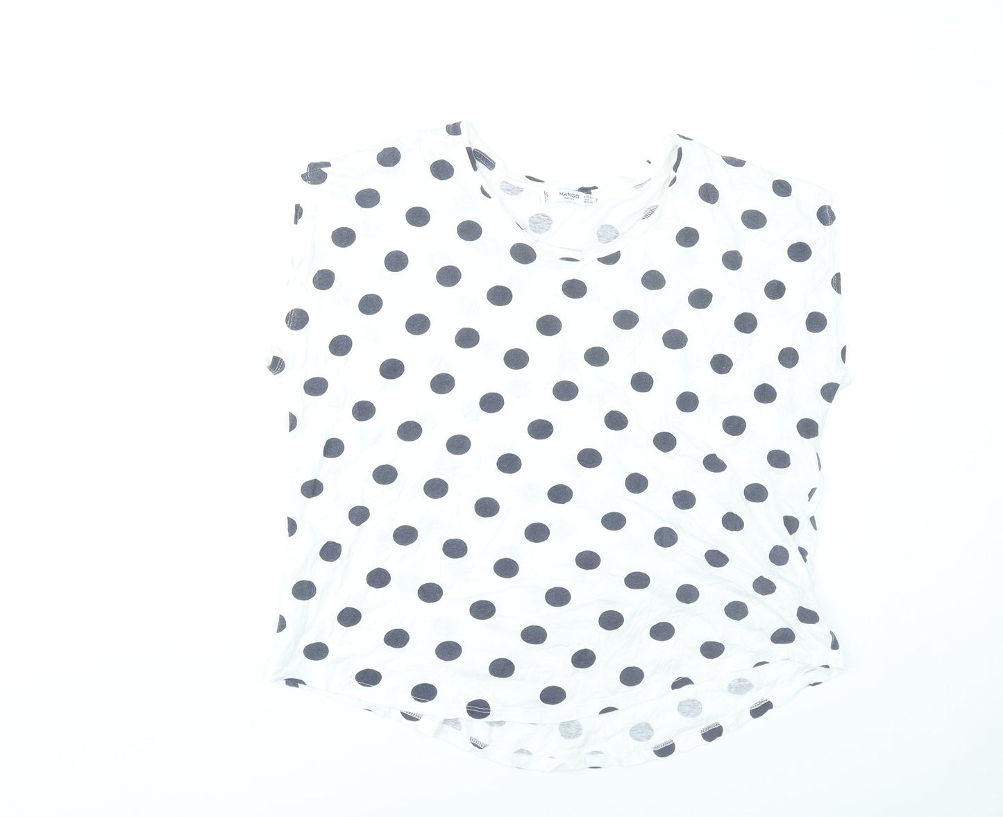 Womens UK Size L Mango White Basic T-Shirt