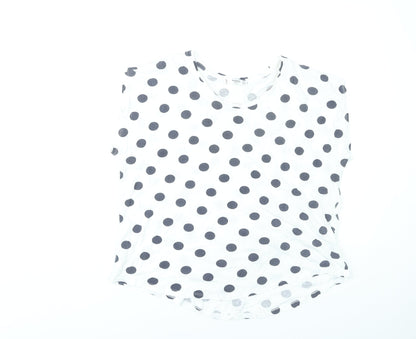 Womens UK Size L Mango White Basic T-Shirt