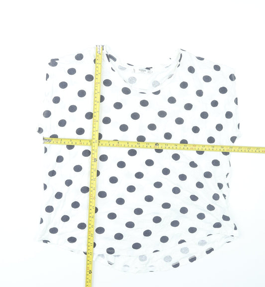 Womens UK Size L Mango White Basic T-Shirt
