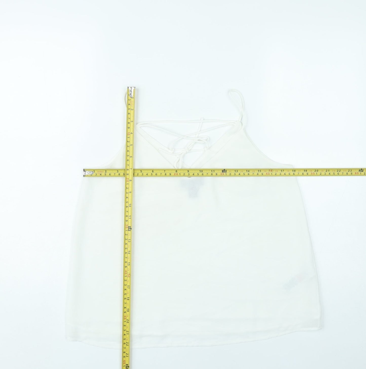 New Look Women White Size 10 Camisole Spaghetti Strap Tank Top