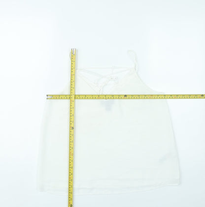 New Look Women White Size 10 Camisole Spaghetti Strap Tank Top