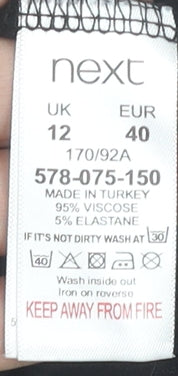 Next Women’s Black Wrap Dress Size 12 Short Sleeve V-Neck