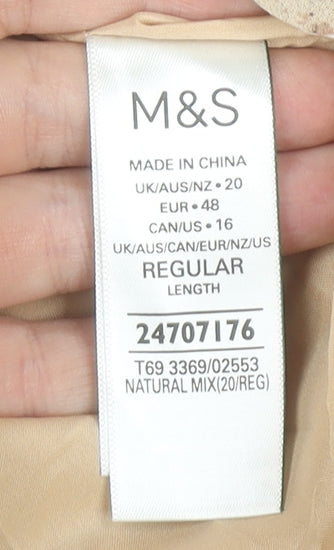 Marks and Spencer Women’s Beige Snake Print Pleated Skirt Size 20