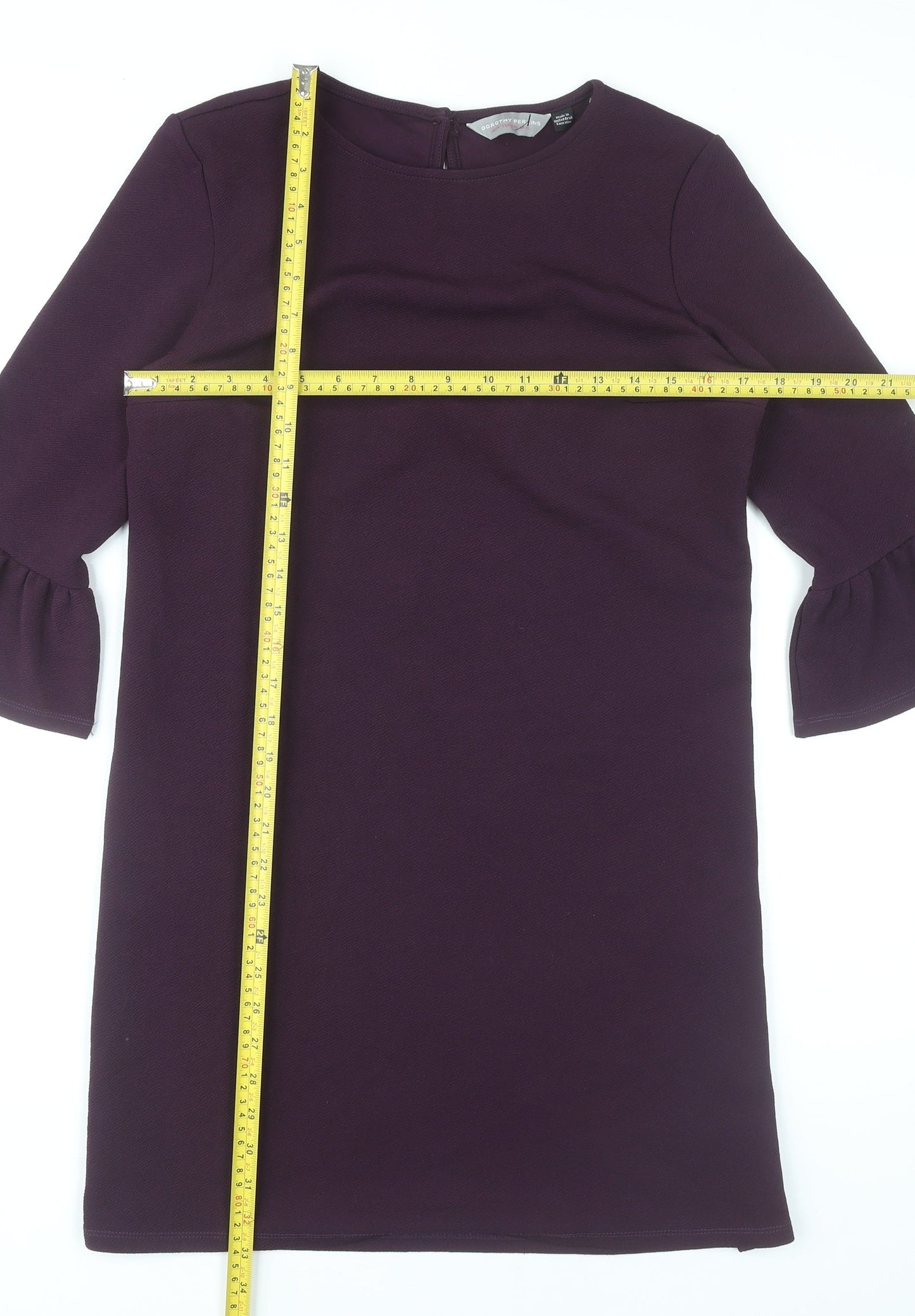 Dorothy Perkins Women’s Purple Shift Dress Size 12 Bell Sleeve