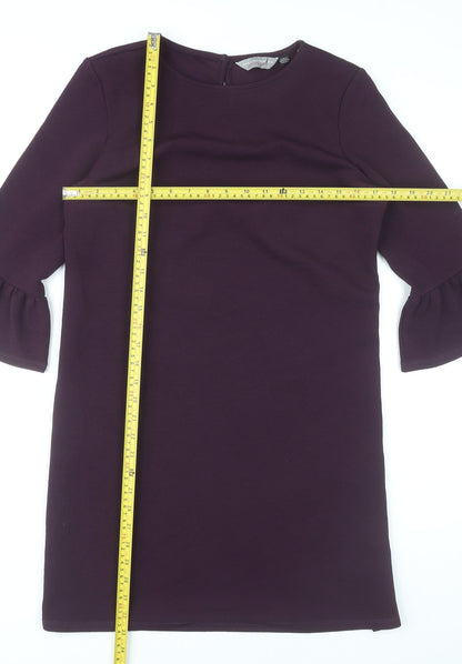 Dorothy Perkins Women’s Purple Shift Dress Size 12 Bell Sleeve
