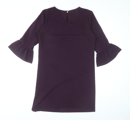 Dorothy Perkins Women’s Purple Shift Dress Size 12 Bell Sleeve