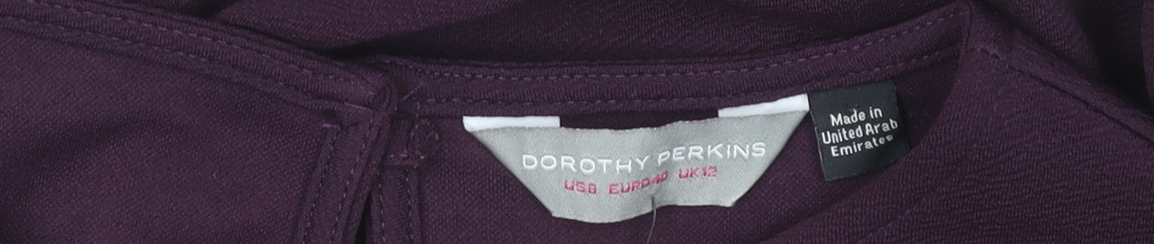 Dorothy Perkins Women’s Purple Shift Dress Size 12 Bell Sleeve
