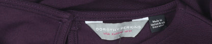 Dorothy Perkins Women’s Purple Shift Dress Size 12 Bell Sleeve