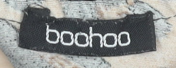 Boohoo Womens Brown Leopard Print Midi A-Line Skirt Size S