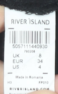 River Island Womens Black Size 8 Mini Puff Sleeve Party Dress