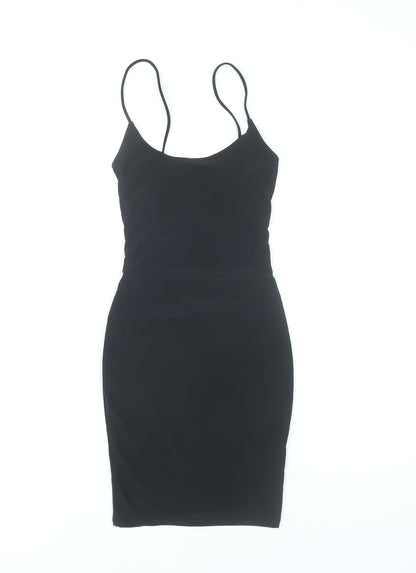 PrettyLittleThing Women’s Black Bodycon Dress Size 6 Sleeveless Scoop Neck