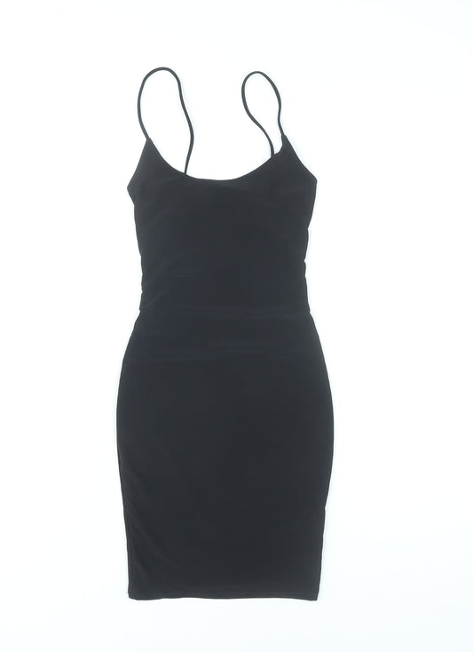 PrettyLittleThing Women’s Black Bodycon Dress Size 6 Sleeveless Scoop Neck
