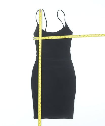 PrettyLittleThing Women’s Black Bodycon Dress Size 6 Sleeveless Scoop Neck