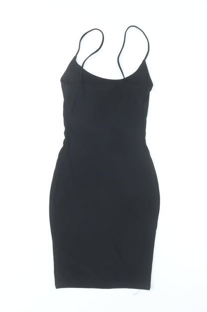 PrettyLittleThing Women’s Black Bodycon Dress Size 6 Sleeveless Scoop Neck