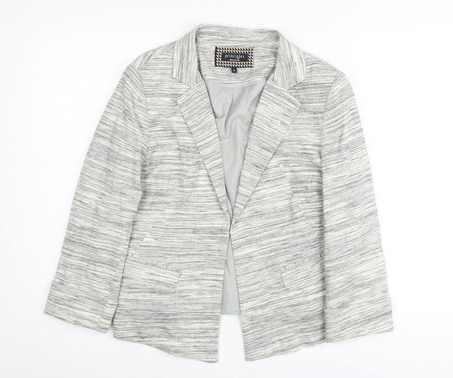 Principles by Ben de Lisi Women’s Grey Striped Blazer Jacket Size 12