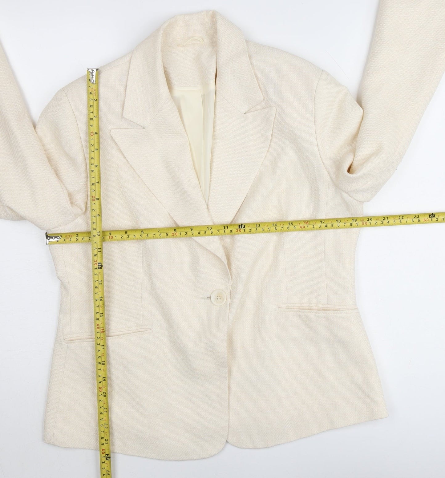 Canvas Women’s Ivory Size 16 Single-Breasted Suit Jacket