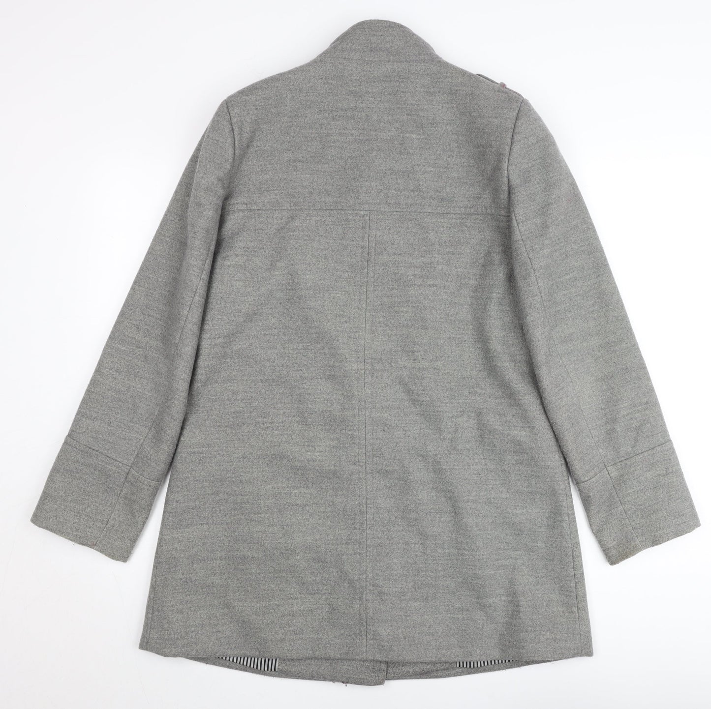 Marks and Spencer Women’s Grey Pea Coat UK 10 Mid-Length Wool Blend
