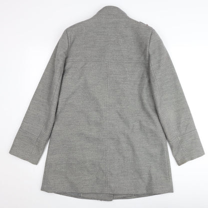 Marks and Spencer Women’s Grey Pea Coat UK 10 Mid-Length Wool Blend