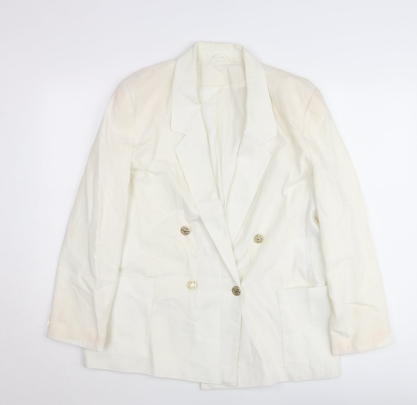 Debenhams Women Ivory Double-Breasted Blazer Jacket UK 16