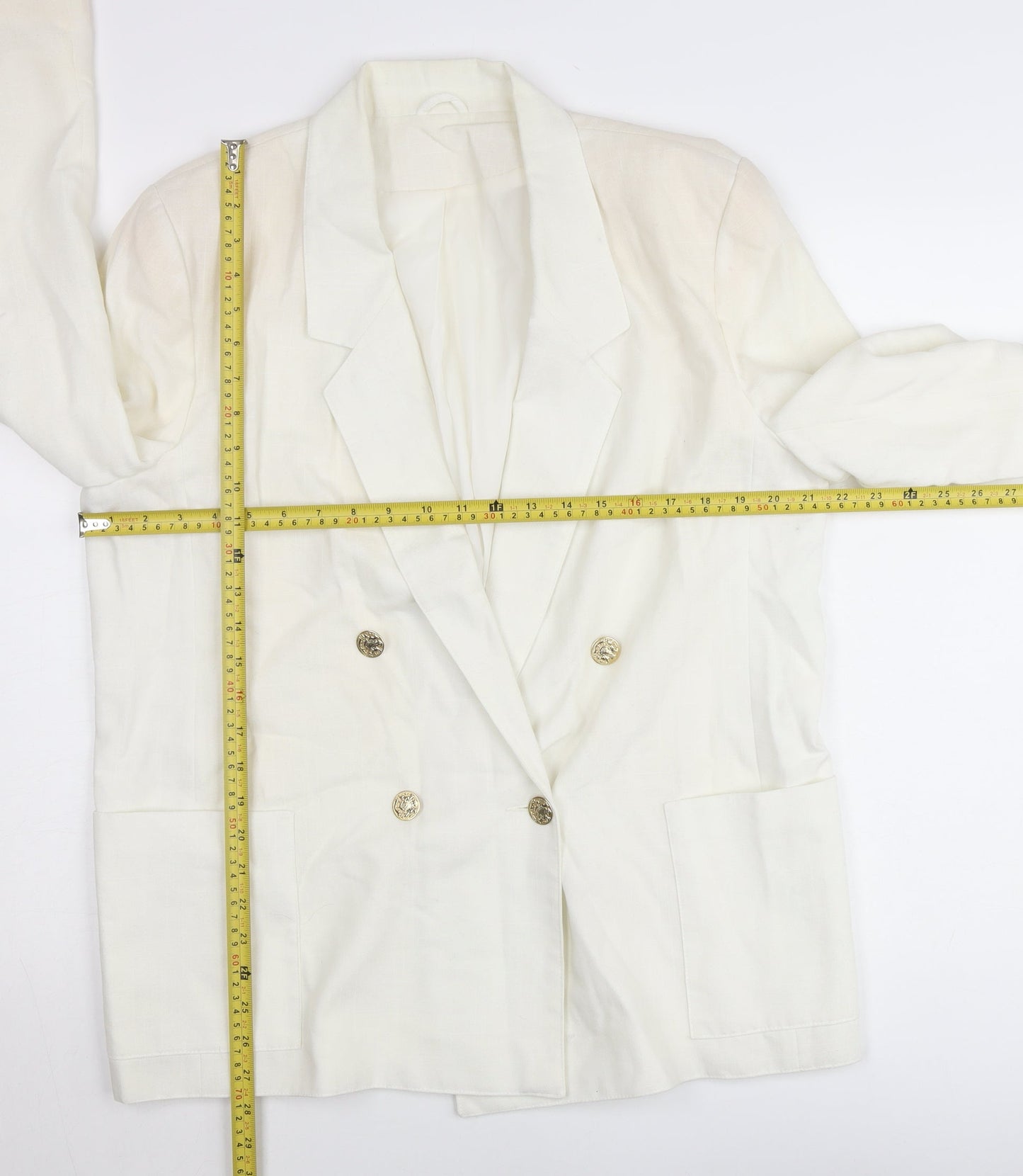Debenhams Women Ivory Double-Breasted Blazer Jacket UK 16