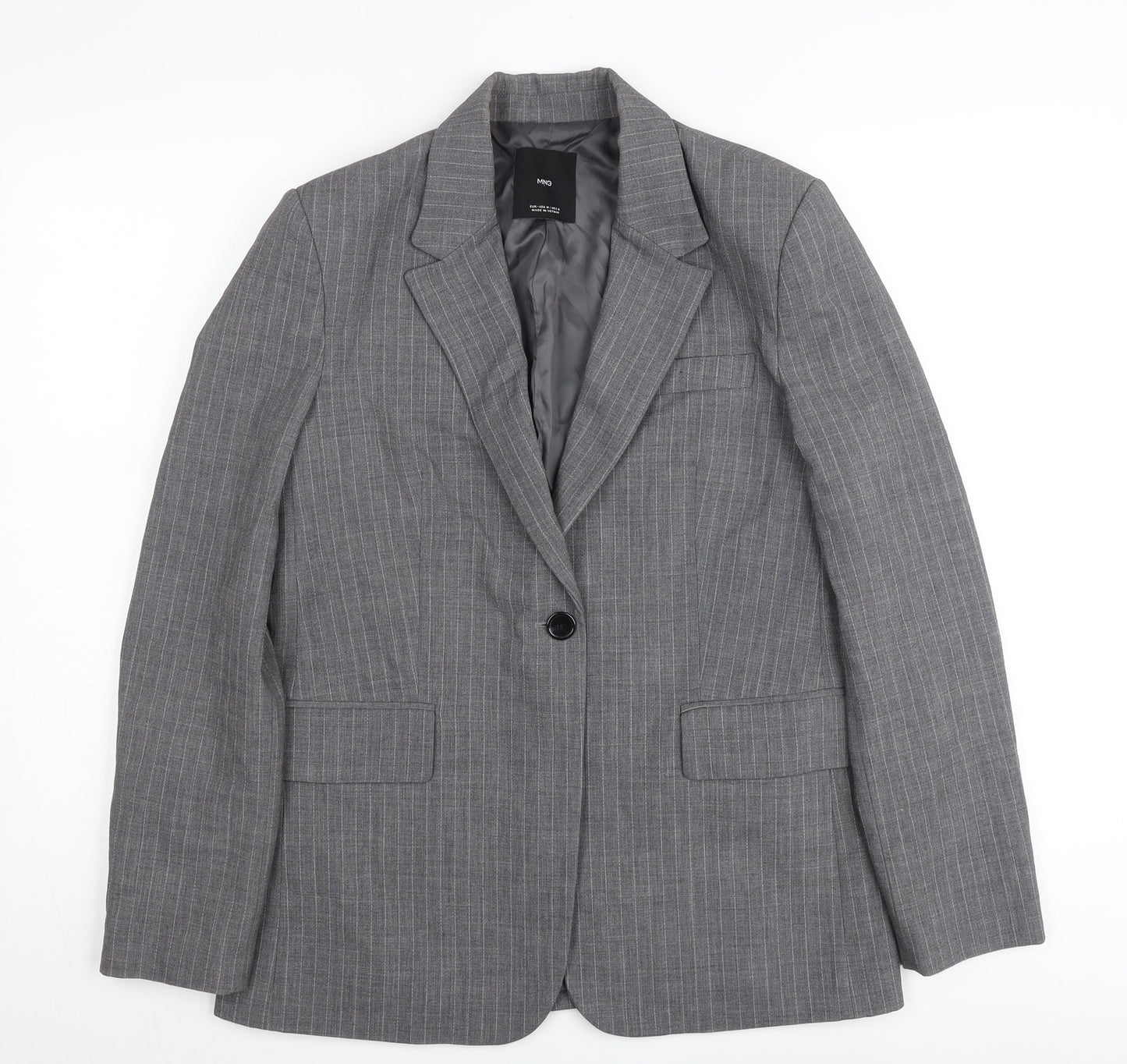 Mango Men’s Grey Pinstripe Slim Fit Blazer Jacket M