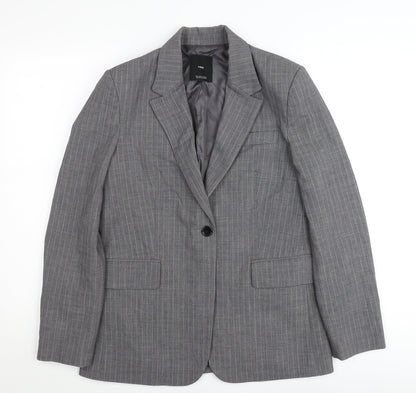 Mango Men’s Grey Pinstripe Slim Fit Blazer Jacket M