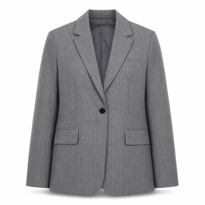 Mango Men’s Grey Pinstripe Slim Fit Blazer Jacket M