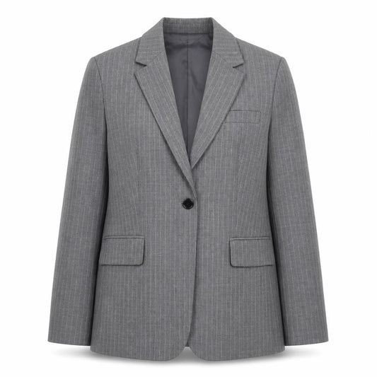 Mango Men’s Grey Pinstripe Slim Fit Blazer Jacket M