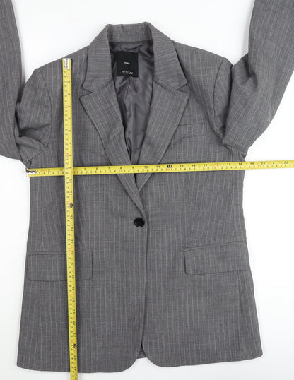 Mango Men’s Grey Pinstripe Slim Fit Blazer Jacket M